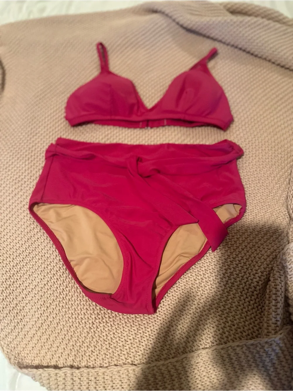 J  crew Bright Pink Two-Piece Bikini Set
